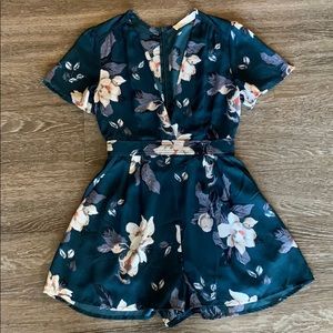 Floral, satiny romper!